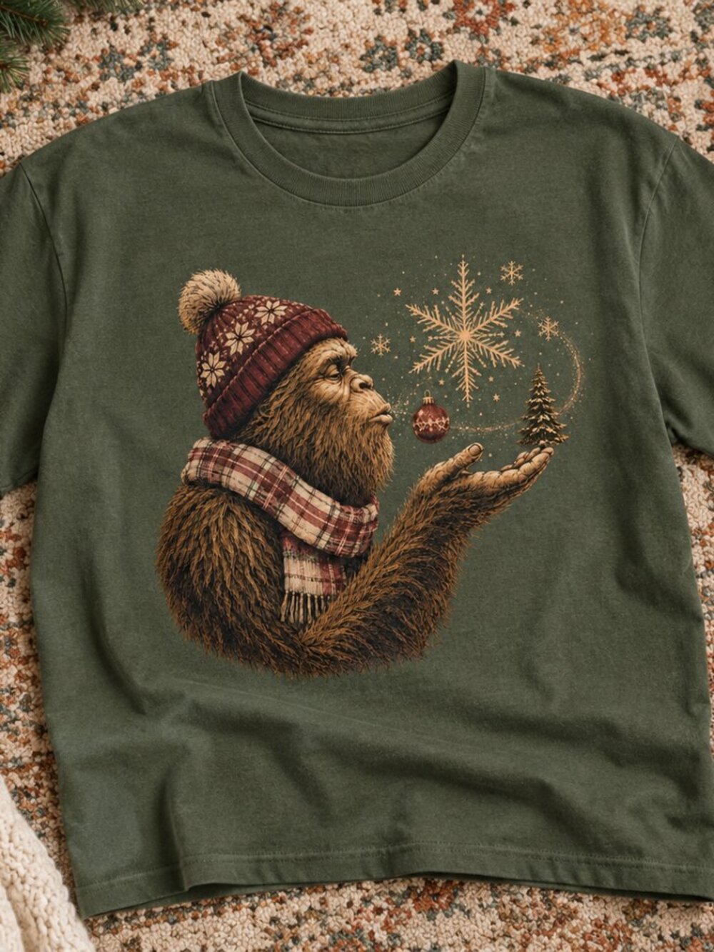 Bigfoot Christmas Shirt, Sasquatch Holiday Tee, Funny Christmas Bigfoot Shirt